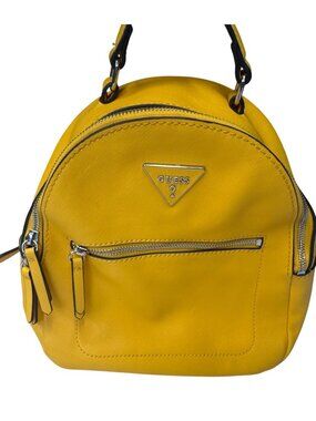 Guess Mini Backpack Yellow Faux Leather
